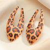Wholesale Women's Leopard Print Oval Ushaped Zinc Alloy 14K Gold Electroplated Earrings