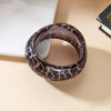 Wholesale Women's Leopard Print Round Geometric Exaggerated Resin Electroplated Bracelet With Stacking Style