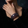 Wholesale Women's Leopard Print Round Geometric Exaggerated Resin Electroplated Bracelet With Stacking Style