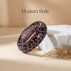 Wholesale Women's Leopard Print Round Geometric Exaggerated Resin Electroplated Bracelet With Stacking Style