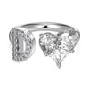 Wholesale Women's Letter Love Zircon Inlay 925 Sterling Silver Opening Adjustable Ring And Bracelet With Electroplating
