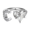 Wholesale Women's Letter Love Zircon Inlay 925 Sterling Silver Opening Adjustable Ring And Bracelet With Electroplating
