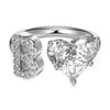 Wholesale Women's Letter Love Zircon Inlay 925 Sterling Silver Opening Adjustable Ring And Bracelet With Electroplating