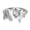 Wholesale Women's Letter Love Zircon Inlay 925 Sterling Silver Opening Adjustable Ring And Bracelet With Electroplating