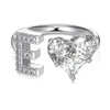 Wholesale Women's Letter Love Zircon Inlay 925 Sterling Silver Opening Adjustable Ring And Bracelet With Electroplating