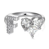 Wholesale Women's Letter Love Zircon Inlay 925 Sterling Silver Opening Adjustable Ring And Bracelet With Electroplating