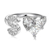 Wholesale Women's Letter Love Zircon Inlay 925 Sterling Silver Opening Adjustable Ring And Bracelet With Electroplating