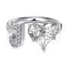 Wholesale Women's Letter Love Zircon Inlay 925 Sterling Silver Opening Adjustable Ring And Bracelet With Electroplating