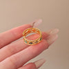 Wholesale Women's Light Luxury Adjustable Hollow Ring Zinc Alloy Rhombus Electroplated
