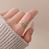 Wholesale Women's Light Luxury Adjustable Hollow Ring Zinc Alloy Rhombus Electroplated