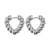 Wholesale Women's Light Luxury Alloy Heart Twist Love Earrings With Gold Plating Electroplating