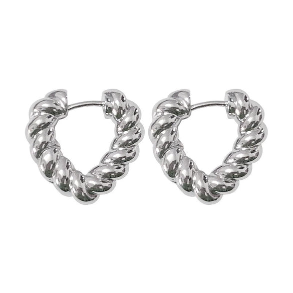 Wholesale Women's Light Luxury Alloy Heart Twist Love Earrings With Gold Plating Electroplating
