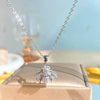Wholesale Women's Light Luxury Animal Style Titanium Steel Bee Pendant Necklace Inlaid With Zircon