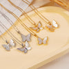 Wholesale Women's Light Luxury Animal Zodiac Butterfly Copper Necklace With Mixed Gemstone Setting And Electroplating O Word Chain