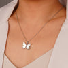 Wholesale Women's Light Luxury Animal Zodiac Butterfly Copper Necklace With Mixed Gemstone Setting And Electroplating O Word Chain