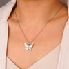 Wholesale Women's Light Luxury Animal Zodiac Butterfly Copper Necklace With Mixed Gemstone Setting And Electroplating O Word Chain