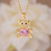 Wholesale Women's Light Luxury Animal Zodiac Copper Titanium Steel Necklace With Mixed Gemstone Setting And Electroplating