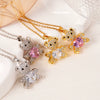 Wholesale Women's Light Luxury Animal Zodiac Copper Titanium Steel Necklace With Mixed Gemstone Setting And Electroplating