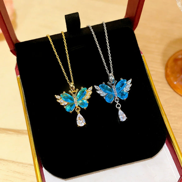 Wholesale Women's Light Luxury Animal Zodiac Pattern Titanium Steel And Copper Necklace Inlaid With Zircon Featuring Oshaped Chain And Tassel