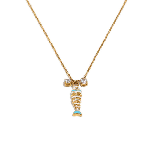 Wholesale Women's Light Luxury Animal Zodiac Stainless Steel Electroplated Pendant Necklace