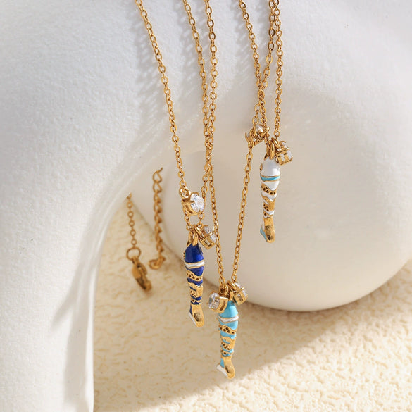 Wholesale Women's Light Luxury Animal Zodiac Stainless Steel Electroplated Pendant Necklace