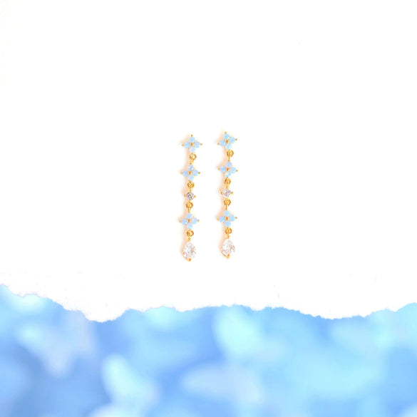 Wholesale Women's Light Luxury Brass Earrings With Flower Pattern And Real Gold Plated