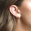 Wholesale Women's Light Luxury Brass Earrings With Flower Pattern And Real Gold Plated