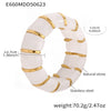 Wholesale Women's Light Luxury Candy Color Natural Stone And 316L Stainless Steel Elastic Rope Bracelet With Geometric Shape And Electroplating Design