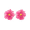 Wholesale Women's Light Luxury Chiffon Multilayered Flower Stereo Hand Knitted Earrings