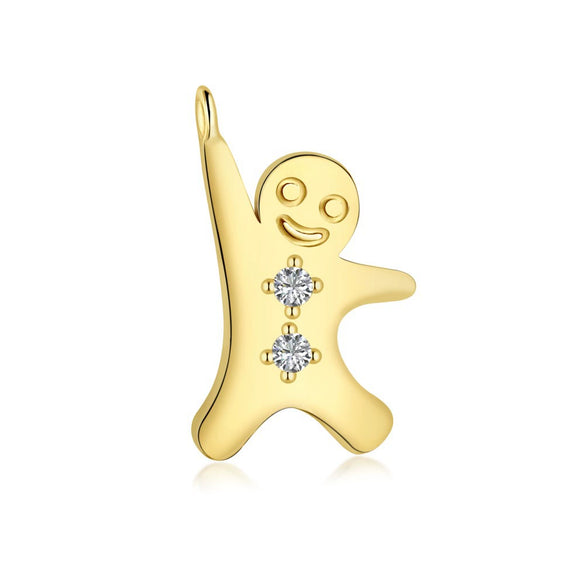 Wholesale Women's Light Luxury Christmas Series 925 Sterling Silver Jewelry With Gingerbread Man Pendant And Cross Chain Electroplated