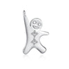 Wholesale Women's Light Luxury Christmas Series 925 Sterling Silver Jewelry With Gingerbread Man Pendant And Cross Chain Electroplated