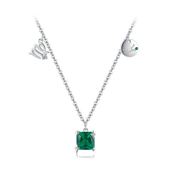 Wholesale Women's Light Luxury Constellation Mixed Gem Inlay 925 Sterling Silver Cross Chain Necklace
