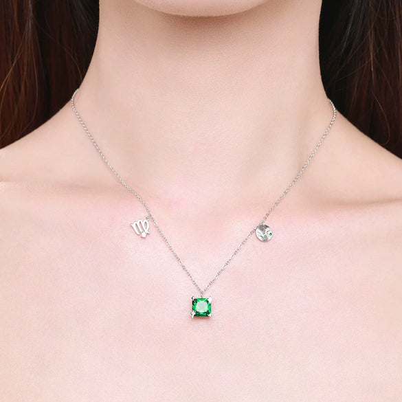 Wholesale Women's Light Luxury Constellation Mixed Gem Inlay 925 Sterling Silver Cross Chain Necklace