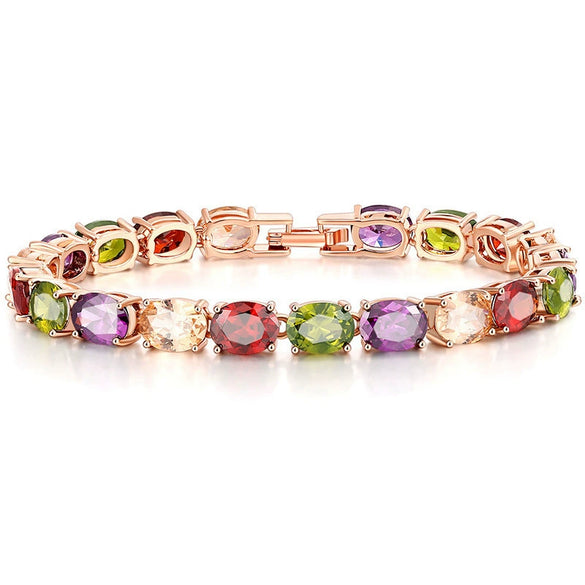 Wholesale Women's Light Luxury Copper Bracelet With Colorful Geometric Pattern And Electroplating Design