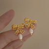 Wholesale Women's Light Luxury Copper Electroplated Flower Shaped Earrings With Silver Needle Sequins