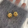 Wholesale Women's Light Luxury Copper Electroplated Flower Shaped Earrings With Silver Needle Sequins