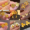 Wholesale Women's Light Luxury Copper Electroplated Flower Shaped Earrings With Silver Needle Sequins