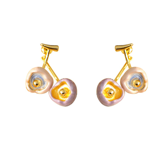 Wholesale Women's Light Luxury Copper Electroplating Geometric Plant Flowers Drop Oil Earrings