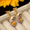 Wholesale Women's Light Luxury Copper Electroplating Geometric Plant Flowers Drop Oil Earrings