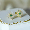 Wholesale Women's Light Luxury Copper Flower Geometric Stud Earrings Set With Zircon