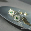 Wholesale Women's Light Luxury Copper Flower Geometric Stud Earrings Set With Zircon