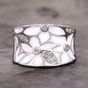 Wholesale Women's Light Luxury Copper Flower Microinlaid Zircon Ring With Dripping Oil Treatment