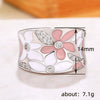 Wholesale Women's Light Luxury Copper Flower Microinlaid Zircon Ring With Dripping Oil Treatment