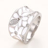Wholesale Women's Light Luxury Copper Flower Microinlaid Zircon Ring With Dripping Oil Treatment