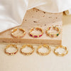 Wholesale Women's Light Luxury Copper Geometric Ring And Earrings With Zircon Inlay And Gold Plated