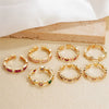 Wholesale Women's Light Luxury Copper Geometric Ring And Earrings With Zircon Inlay And Gold Plated