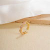 Wholesale Women's Light Luxury Copper Geometric Ring And Earrings With Zircon Inlay And Gold Plated