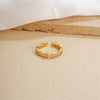 Wholesale Women's Light Luxury Copper Geometric Ring And Earrings With Zircon Inlay And Gold Plated