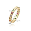 Wholesale Women's Light Luxury Copper Geometric Square And Circle Zirconia Ring