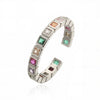 Wholesale Women's Light Luxury Copper Geometric Square And Circle Zirconia Ring